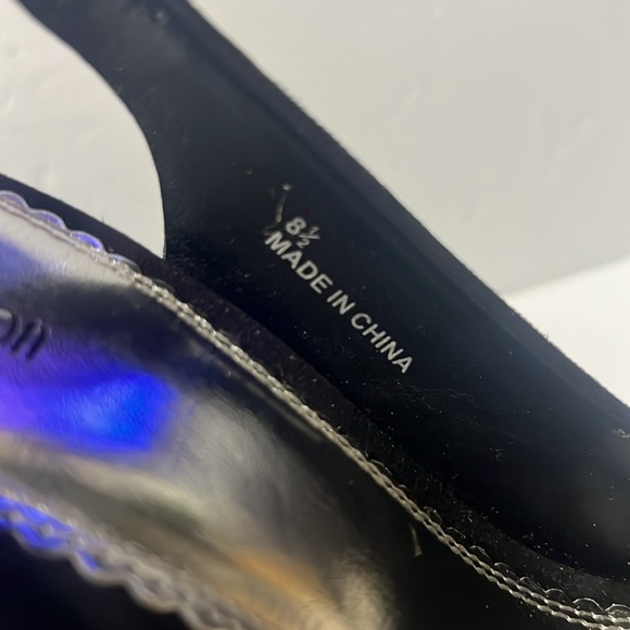 Sole Obsession Black Rhinestone Hassan Peep Toe Slingback Pumps 8.5 - Picture 10 of 13